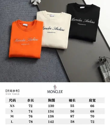 Moncler Classic Script Logo Embroidered Crew Sweatshirt, Orange Cream Black #B68828