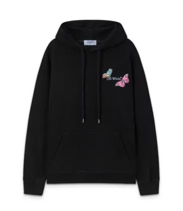 Off - White Black Hoodie With Colorful Butterfly And Arrow Graphic #A54447 Off - White Black Hoodie With Colorful Butterfly And Arrow Graphic #A54447
