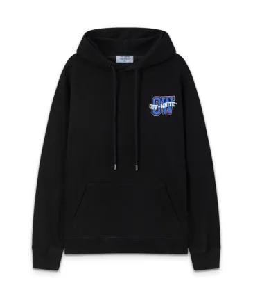 Off - White Black Hoodie With Colorful Embroidered Logo for Streetwear Fans #A54451 Off - White Black Hoodie With Colorful Embroidered Logo for Streetwear Fans #A54451