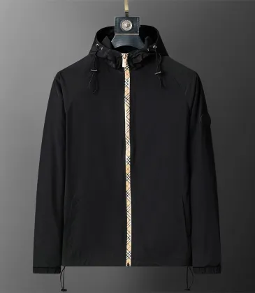 Burberry Men's Black Hooded Windbreaker Jacket with Brand Emblem #A54306 Burberry Men's Black Hooded Windbreaker Jacket with Brand Emblem #A54306