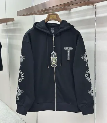 Chrome Hearts Zip Up Hoodie Scroll Print On Sleeves, Off White &amp; Black #B68588
