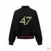 Dior 47 Neon Pink Trim Varsity Bomber Jacket, Black #B68837