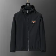 Fendi Men's Hooded Windbreaker Jacket with Embroidered Logo #A54234 Fendi Men's Hooded Windbreaker Jacket with Embroidered Logo #A54234