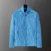 Louis Vuitton 2026 Fall Winter Stand Collar Jacket, Blue Monogram Stripe, Light Grey #B68845