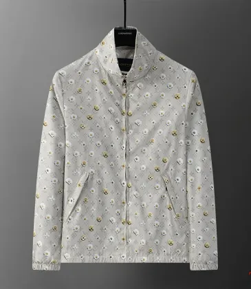 Louis Vuitton 26FW Stand Collar Full Print Daisy Zip Jacket, Beige #B68852 Louis Vuitton 26FW Stand Collar Full Print Daisy Zip Jacket, Beige #B68852