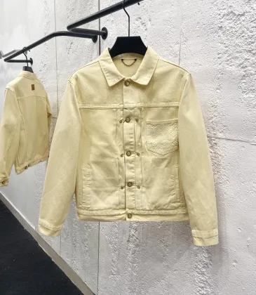Louis Vuitton Cream Lapel Single‑Breasted Denim Jacket #B67447