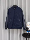 Louis Vuitton Men’s Bomber Jacket – Navy Monogram Panel with Leather Sleeves, Sizes M–XXL #A58694 Louis Vuitton Men’s Bomber Jacket – Navy Monogram Panel with Leather Sleeves, Sizes M–XXL #A58694