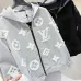 Louis Vuitton Monogram Zip Up Hoodie, Grey, Black 460g #B68815