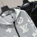 Louis Vuitton Monogram Zip Up Hoodie, Grey, Black 460g #B68815