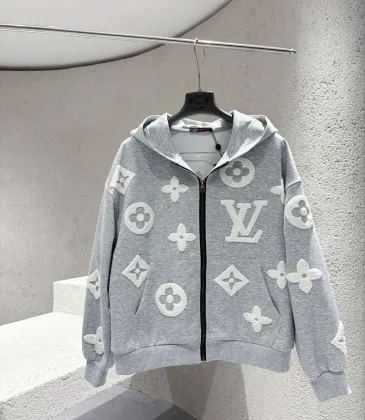 Louis Vuitton Monogram Zip Up Hoodie, Grey, Black 460g #B68815 Louis Vuitton Monogram Zip Up Hoodie, Grey, Black 460g #B68815
