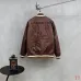Louis Vuitton Runway Brown Satin Varsity Bomber Jacket #B68979