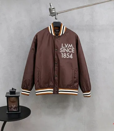 Louis Vuitton Runway Brown Satin Varsity Bomber Jacket #B68979