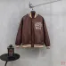 Louis Vuitton Runway Brown Satin Varsity Bomber Jacket #B68979