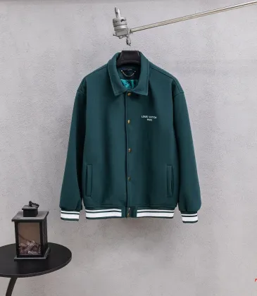 Louis Vuitton Runway Dark Green Collared Varsity Jacket #B68978