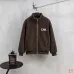 Louis Vuitton Runway Style Brown Fleece Zip-Up Varsity Jacket #B68977