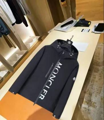 Moncler Letter‑Print Hooded Full‑Zip Windbreaker Jacket, Black #B68284 Moncler Letter‑Print Hooded Full‑Zip Windbreaker Jacket, Black #B68284