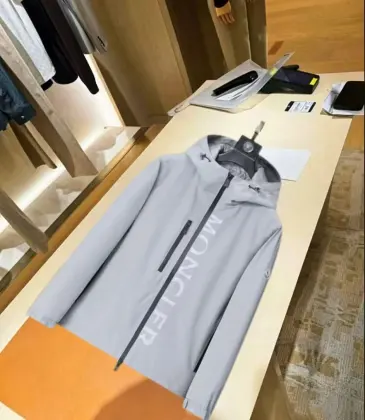 Moncler Letter‑Print Hooded Full‑Zip Windbreaker Jacket, Cream White #B68283 Moncler Letter‑Print Hooded Full‑Zip Windbreaker Jacket, Cream White #B68283