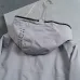 Moncler Letter‑Print Hooded Full‑Zip Windbreaker Jacket, Light Gray #B68282