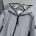 Moncler Letter‑Print Hooded Full‑Zip Windbreaker Jacket, Light Gray #B68282