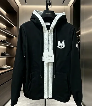 Moncler M‑Logo Embroidered Full‑Zip Hooded Casual Jacket, Black #B68275 Moncler M‑Logo Embroidered Full‑Zip Hooded Casual Jacket, Black #B68275