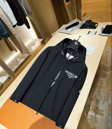 Moncler Printed‑Logo Hooded Full‑Zip Windbreaker Jacket, Black #B68276 Moncler Printed‑Logo Hooded Full‑Zip Windbreaker Jacket, Black #B68276