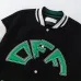 Off-White Black Wool White Sleeve Crocodile Embroidery Varsity Jacket #B68989