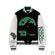 Off-White Black Wool White Sleeve Crocodile Embroidery Varsity Jacket #B68989 Off-White Black Wool White Sleeve Crocodile Embroidery Varsity Jacket #B68989