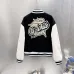 Off-White Black Wool White Sleeve Crocodile Embroidery Varsity Jacket #B68990