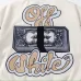 Off-White Cream Dark Green Sleeve Heavy Embroidery Varsity Jacket #B68988