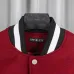 Off-White Runway Burgundy Cross Logo Embroidery Varsity Jacket #B68991