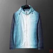 Casablanca Men Gradient Print Hooded Zip‑Up Jacket | Blue Gradient #B67959 Casablanca Men Gradient Print Hooded Zip‑Up Jacket | Blue Gradient #B67959
