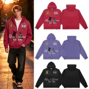 Vale Sport Equestrian Graphic Zip‑Up Hoodie Casual Jacket Red Purple Black #B67652 Vale Sport Equestrian Graphic Zip‑Up Hoodie Casual Jacket Red Purple Black #B67652