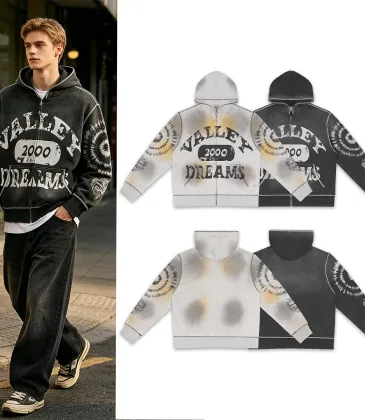 Valley Dreams 2000 Vintage Print Zip‑Up Hoodie Jacket, Multi‑Tone #B67639 Valley Dreams 2000 Vintage Print Zip‑Up Hoodie Jacket, Multi‑Tone #B67639