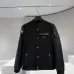 Prada Dark Style Wool Leather Varsity Bomber Jacket, Black #B68844