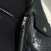 Prada Dark Style Wool Leather Varsity Bomber Jacket, Black #B68844