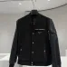Prada Dark Style Wool Leather Varsity Bomber Jacket, Black #B68844