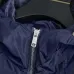 Prada Triangle Logo Hooded Full‑Zip Windbreaker Jacket, Navy #B68272