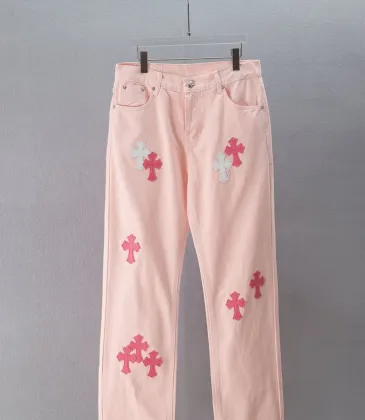 Chrome Hearts Cross Patch Straight‑Leg Denim Pants, Pink #B68037 Chrome Hearts Cross Patch Straight‑Leg Denim Pants, Pink #B68037