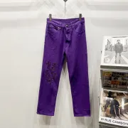Chrome Hearts Jeans for Men Purple Combo Embroidered #A53891 Chrome Hearts Jeans for Men Purple Combo Embroidered #A53891