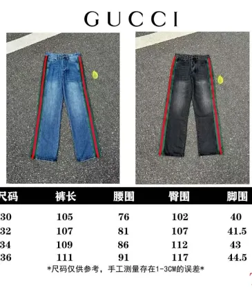 Gucci 2026 New Side Stripe Couple Loose Washed Denim Jeans #B67472