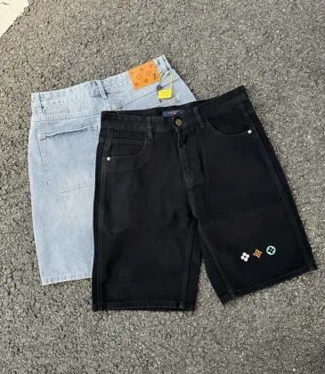 Louis Vuitton SS26 Runway Logo Embroidered Denim Shorts #B67474 Louis Vuitton SS26 Runway Logo Embroidered Denim Shorts #B67474