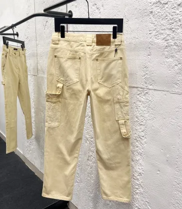 Louis Vuitton Cream Straight‑Fit Cotton Denim Cargo Pants #B67449
