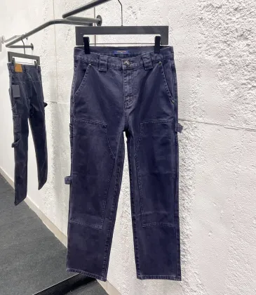 Louis Vuitton Dark Indigo Straight‑Fit Cotton Cargo Denim Pants #B67450