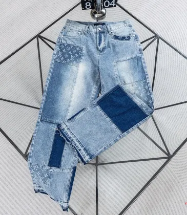 Louis Vuitton Monogram Patchwork Washed Denim Pants #B67463