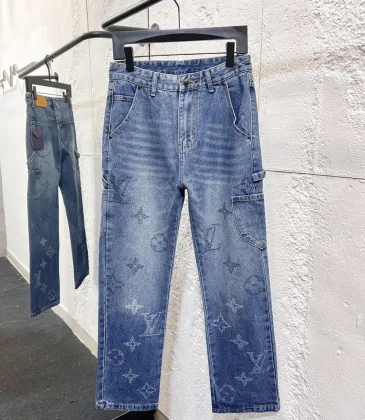 Louis Vuitton Solid Straight‑Leg Cotton Denim Pants #B67465