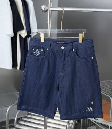 Louis Vuitton Lettering embroidered denim shorts #A52982 Louis Vuitton Lettering embroidered denim shorts #A52982