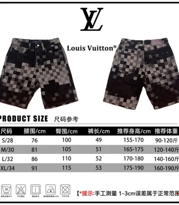 Louis Vuitton Pants for Louis Vuitton Short Pants for men Black plaid jeans short #A52978 Louis Vuitton Pants for Louis Vuitton Short Pants for men Black plaid jeans short #A52978