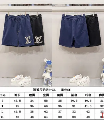 Louis Vuitton Short Pants for men Pure Cotton Black/Blue #A52979 Louis Vuitton Short Pants for men Pure Cotton Black/Blue #A52979