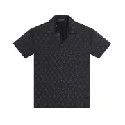 Louis Vuitton Short sleeve shirts for men Black/White #A50047