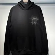 AMIRI Black Hoodie With Intricate Silver Back Graphic And Brand Name #A54291